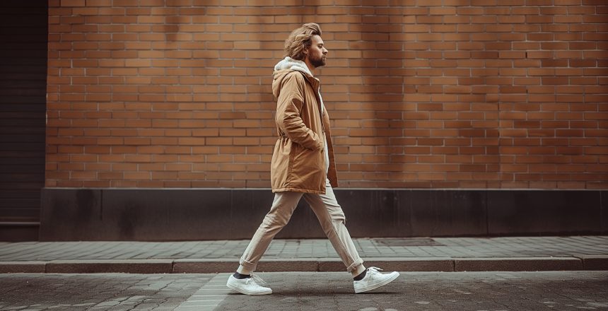 Man walking on a sidewalk, brick wall in the background. Side profile. ultra realistic. 8k. --ar 16:9 --sref https://s.mj.run/MhaKl-Oofto --stylize 750 Job ID: c03d1bea-7abb-4d28-977a-6313801581a8